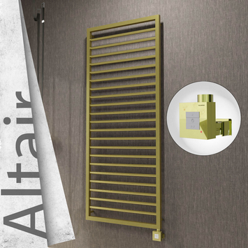Radiva - Altair Elektrikli Paslanmaz Çelik Havlupan 600x1600 Satine Altın (KTX1 Termostat) 600W
