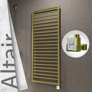 Radiva - Altair Elektrikli Paslanmaz Çelik Havlupan 600x1600 Satine Altın (KTX3 Termostat) 600W