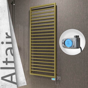 Radiva - Altair Elektrikli Paslanmaz Çelik Havlupan 600x1600 Satine Altın (Musa Termostat) 600W