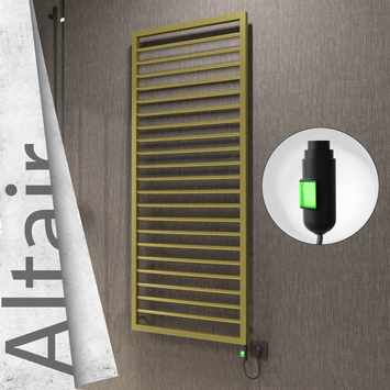 Radiva - Altair Elektrikli Paslanmaz Çelik Havlupan 600x1600 Satine Altın (On/Off Düğmeli) 600W