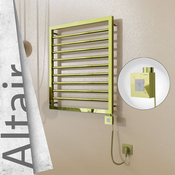 Radiva - Altair Elektrikli Paslanmaz Çelik Havlupan 600x760 Altın (KTX1 Termostat) 300W Spiral Kablolu