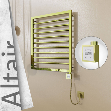 Radiva - Altair Elektrikli Paslanmaz Çelik Havlupan 600x760 Altın (KTX3 Termostat) 300W Spiral Kablolu