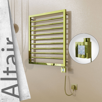 Radiva - Altair Elektrikli Paslanmaz Çelik Havlupan 600x760 Altın (KTX4 Termostat) 300W Spiral Kablolu