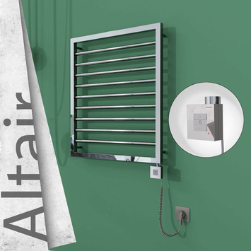 Radiva - Altair Elektrikli Paslanmaz Çelik Havlupan 600x760 Ayna Polisaj (KTX1 Termostat) 300W Spiral Kablolu