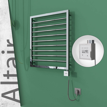 Radiva - Altair Elektrikli Paslanmaz Çelik Havlupan 600x760 Ayna Polisaj (KTX3 Termostat) 300W Spiral Kablolu
