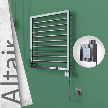 Radiva - Altair Elektrikli Paslanmaz Çelik Havlupan 600x760 Ayna Polisaj (KTX4 Termostat) 300W Spiral Kablolu