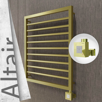 Radiva - Altair Elektrikli Paslanmaz Çelik Havlupan 600x760 Satine Altın (KTX1 Termostat) 300W