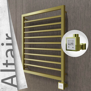 Radiva - Altair Elektrikli Paslanmaz Çelik Havlupan 600x760 Satine Altın (KTX3 Termostat) 300W