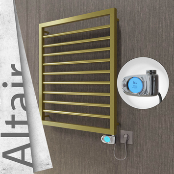 Radiva - Altair Elektrikli Paslanmaz Çelik Havlupan 600x760 Satine Altın (Musa Termostat) 300W