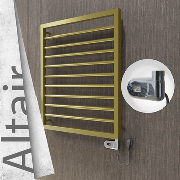 Radiva - Altair Elektrikli Paslanmaz Çelik Havlupan 600x760 Satine Altın (Thesis Termostat) 300W