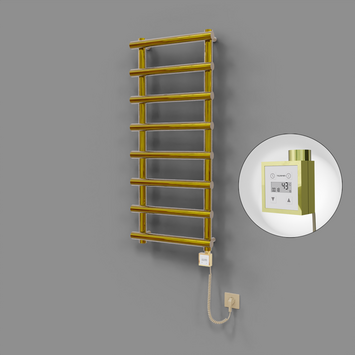 Radiva - Amazon Dekoratif Elektrikli Havlupan 500x1150 Altın (KTX3 Termostat) 300W Spiral Kablolu