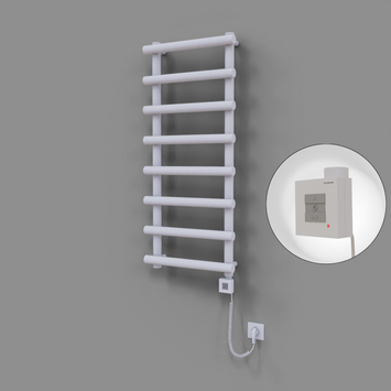 Radiva - Amazon Dekoratif Elektrikli Havlupan 500x1150 Beyaz (KTX1 Termostat) 600W Spiral Kablolu