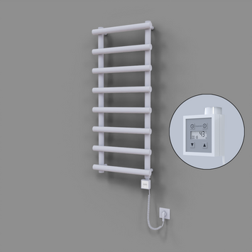 Radiva - Amazon Dekoratif Elektrikli Havlupan 500x1150 Beyaz (KTX3 Termostat) 600W Spiral Kablolu