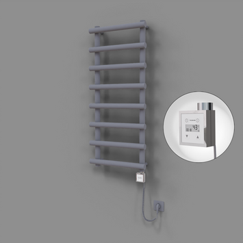 Radiva - Amazon Dekoratif Elektrikli Havlupan 500x1150 Gri (KTX3 Termostat) 600W Spiral Kablolu