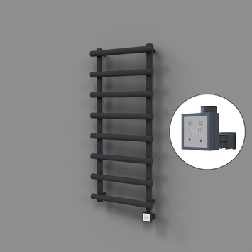 Radiva - Amazon Dekoratif Elektrikli Havlupan 500x1150 Koyu Antrasit (KTX3 Termostat) 600W