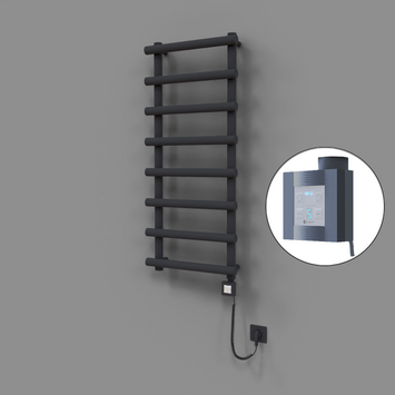 Radiva - Amazon Dekoratif Elektrikli Havlupan 500x1150 Koyu Antrasit (KTX4 Termostat) 600W Spiral Kablolu