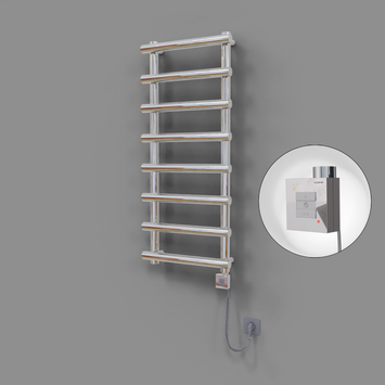 Radiva - Amazon Dekoratif Elektrikli Havlupan 500x1150 Krom (KTX1 Termostat) 300W Spiral Kablolu