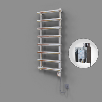 Radiva - Amazon Dekoratif Elektrikli Havlupan 500x1150 Krom (KTX4 Termostat) 300W Spiral Kablolu