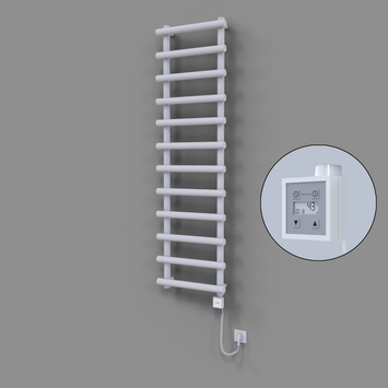 Radiva - Amazon Dekoratif Elektrikli Havlupan 500x1750 Beyaz (KTX3 Termostat) 1000W Spiral Kablolu
