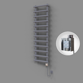 Radiva - Amazon Dekoratif Elektrikli Havlupan 500x1750 Gri (KTX4 Termostat) 1000W Spiral Kablolu