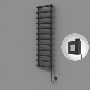 Radiva - Amazon Dekoratif Elektrikli Havlupan 500x1750 Koyu Antrasit (KTX1 Termostat) 1000W Spiral Kablolu