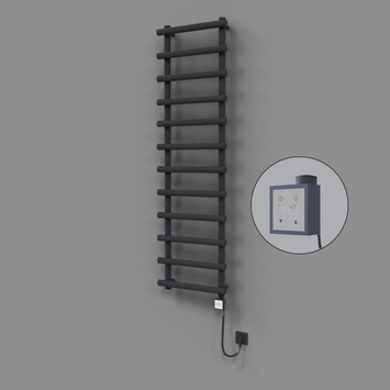 Radiva - Amazon Dekoratif Elektrikli Havlupan 500x1750 Koyu Antrasit (KTX3 Termostat) 1000W Spiral Kablolu