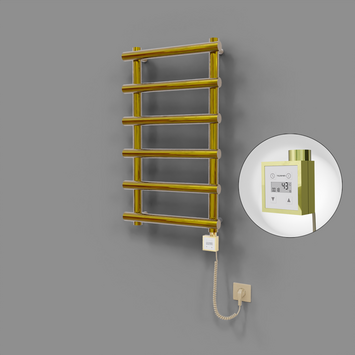 Radiva - Amazon Dekoratif Elektrikli Havlupan 500x850 Altın (KTX3 Termostat) 200W Spiral Kablolu