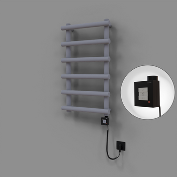 Radiva - Amazon Dekoratif Elektrikli Havlupan 500x850 Gri (KTX1 Termostat) 300W Spiral Kablolu