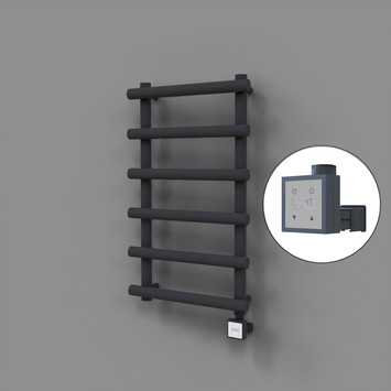 Radiva - Amazon Dekoratif Elektrikli Havlupan 500x850 Koyu Antrasit (KTX3 Termostat) 300W