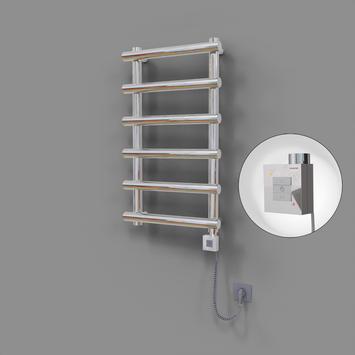 Radiva - Amazon Dekoratif Elektrikli Havlupan 500x850 Krom (KTX1 Termostat) 200W Spiral Kablolu