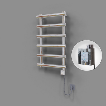 Radiva - Amazon Dekoratif Elektrikli Havlupan 500x850 Krom (KTX4 Termostat) 200W Spiral Kablolu