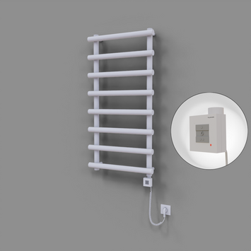 Radiva - Amazon Dekoratif Elektrikli Havlupan 600x1150 Beyaz (KTX1 Termostat) 600W Spiral Kablolu