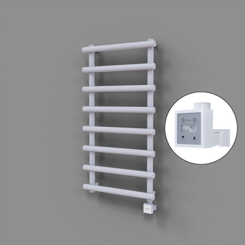 Radiva - Amazon Dekoratif Elektrikli Havlupan 600x1150 Beyaz (KTX3 Termostat) 600W