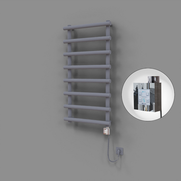 Radiva - Amazon Dekoratif Elektrikli Havlupan 600x1150 Gri (KTX4 Termostat) 600W Spiral Kablolu