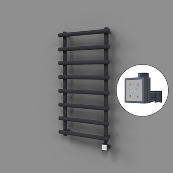 Radiva - Amazon Dekoratif Elektrikli Havlupan 600x1150 Koyu Antrasit (KTX3 Termostat) 600W