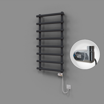 Radiva - Amazon Dekoratif Elektrikli Havlupan 600x1150 Koyu Antrasit (Thesis Termostat) 600W