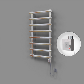Radiva - Amazon Dekoratif Elektrikli Havlupan 600x1150 Krom (KTX1 Termostat) 300W Spiral Kablolu