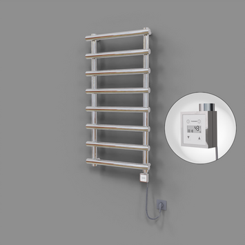 Radiva - Amazon Dekoratif Elektrikli Havlupan 600x1150 Krom (KTX3 Termostat) 300W Spiral Kablolu