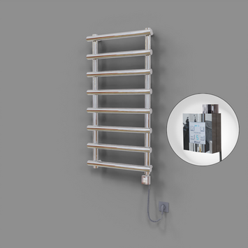 Radiva - Amazon Dekoratif Elektrikli Havlupan 600x1150 Krom (KTX4 Termostat) 300W Spiral Kablolu