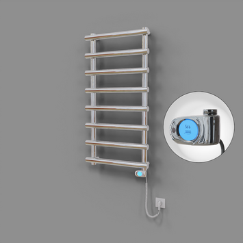 Radiva - Amazon Dekoratif Elektrikli Havlupan 600x1150 Krom (Musa Termostat) 300W