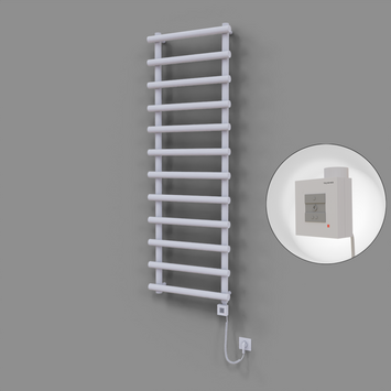 Radiva - Amazon Dekoratif Elektrikli Havlupan 600x1750 Beyaz (KTX1 Termostat) 1000W Spiral Kablolu
