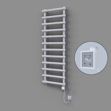 Radiva - Amazon Dekoratif Elektrikli Havlupan 600x1750 Beyaz (KTX3 Termostat) 1000W Spiral Kablolu
