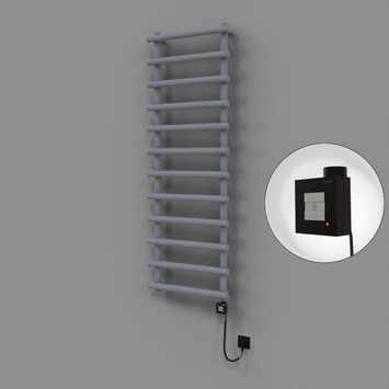 Radiva - Amazon Dekoratif Elektrikli Havlupan 600x1750 Gri (KTX1 Termostat) 1000W Spiral Kablolu
