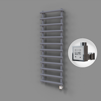 Radiva - Amazon Dekoratif Elektrikli Havlupan 600x1750 Gri (KTX3 Termostat) 1000W