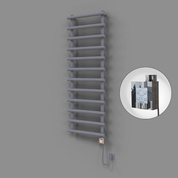 Radiva - Amazon Dekoratif Elektrikli Havlupan 600x1750 Gri (KTX4 Termostat) 1000W Spiral Kablolu