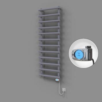 Radiva - Amazon Dekoratif Elektrikli Havlupan 600x1750 Gri (Musa Termostat) 900W