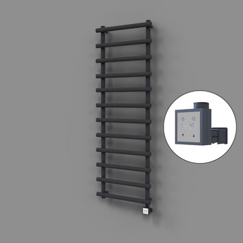 Radiva - Amazon Dekoratif Elektrikli Havlupan 600x1750 Koyu Antrasit (KTX3 Termostat) 1000W