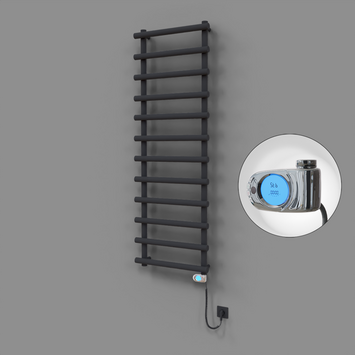 Radiva - Amazon Dekoratif Elektrikli Havlupan 600x1750 Koyu Antrasit (Musa Termostat) 900W