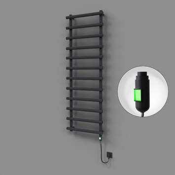 Radiva - Amazon Dekoratif Elektrikli Havlupan 600x1750 Koyu Antrasit (On/Off Düğmeli) 900W