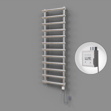 Radiva - Amazon Dekoratif Elektrikli Havlupan 600x1750 Krom (KTX3 Termostat) 600W Spiral Kablolu